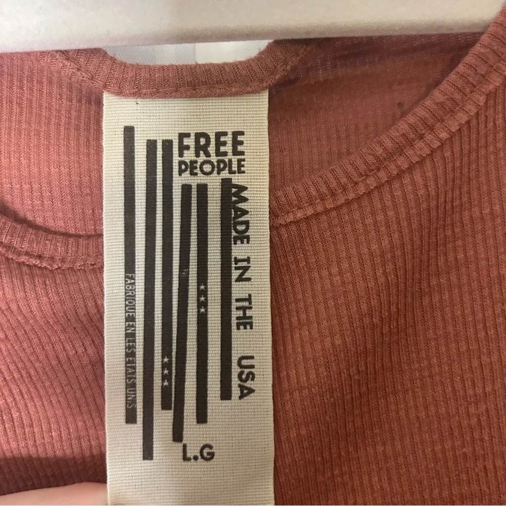 Free People Rust Ribbed Tank Top - Picture 3 of 6
